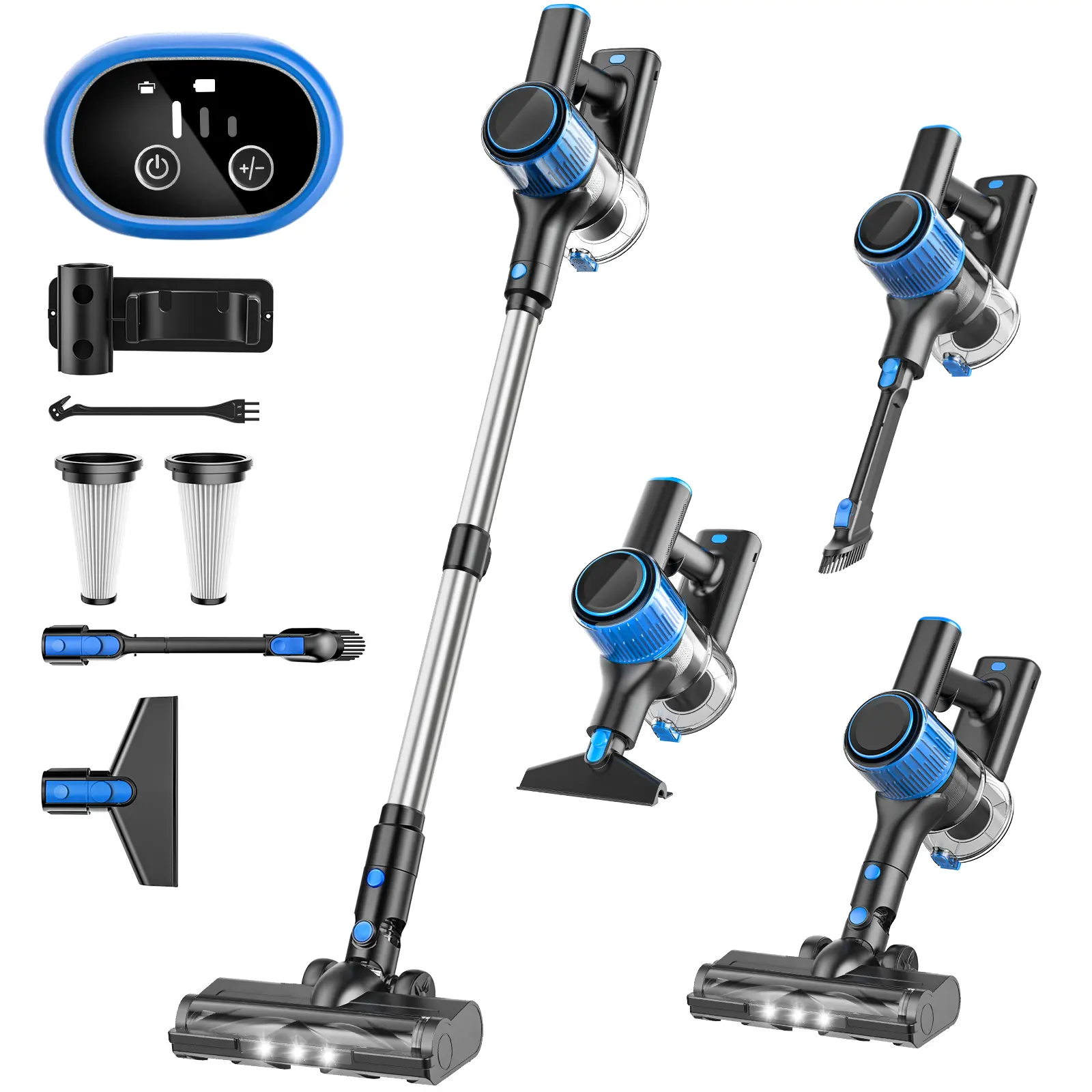 VICEASE Cordless Vacuum Cleaner Stick Vacuum with 45 Mins Runtime Self-Standing LED Display Anti-Tangle Brush Rechargeable for Hardwood Floors Pet Hair Carpet