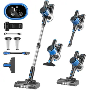 VICEASE Cordless Vacuum Cleaner Stick Vacuum with 45 Mins Runtime Self-Standing LED Display Anti-Tangle Brush Rechargeable for Hardwood Floors Pet Hair Carpet