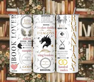 Fantasy Book Lover 20oz Tumbler | Bookish Stainless Steel Travel Mug | Fantasy Reader Cup | BookTok Reading Tumbler | Insulated Drink Cup