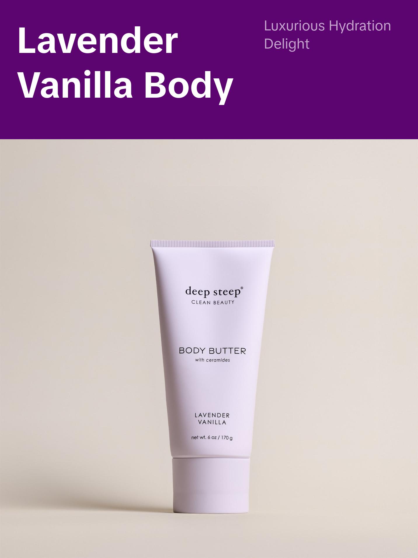 Lavender Vanilla Body Butter - Coconut, Flower, Sunflower & Aloe Vera - Calming Formula for Skin Care