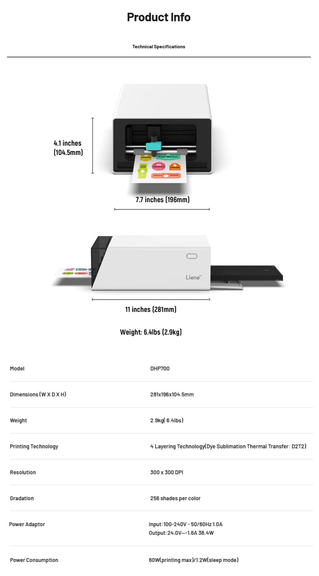 Liene PixCut S1 Photo Sticker Printer & Cutting Machine - All-in-One Sticker Maker Machine for DIY Crafts, Custom, Thermal Dye-Sublimation, 300 DPI Prints, Precise AI Auto-Cutting, AI Design App Support, February Stock Up