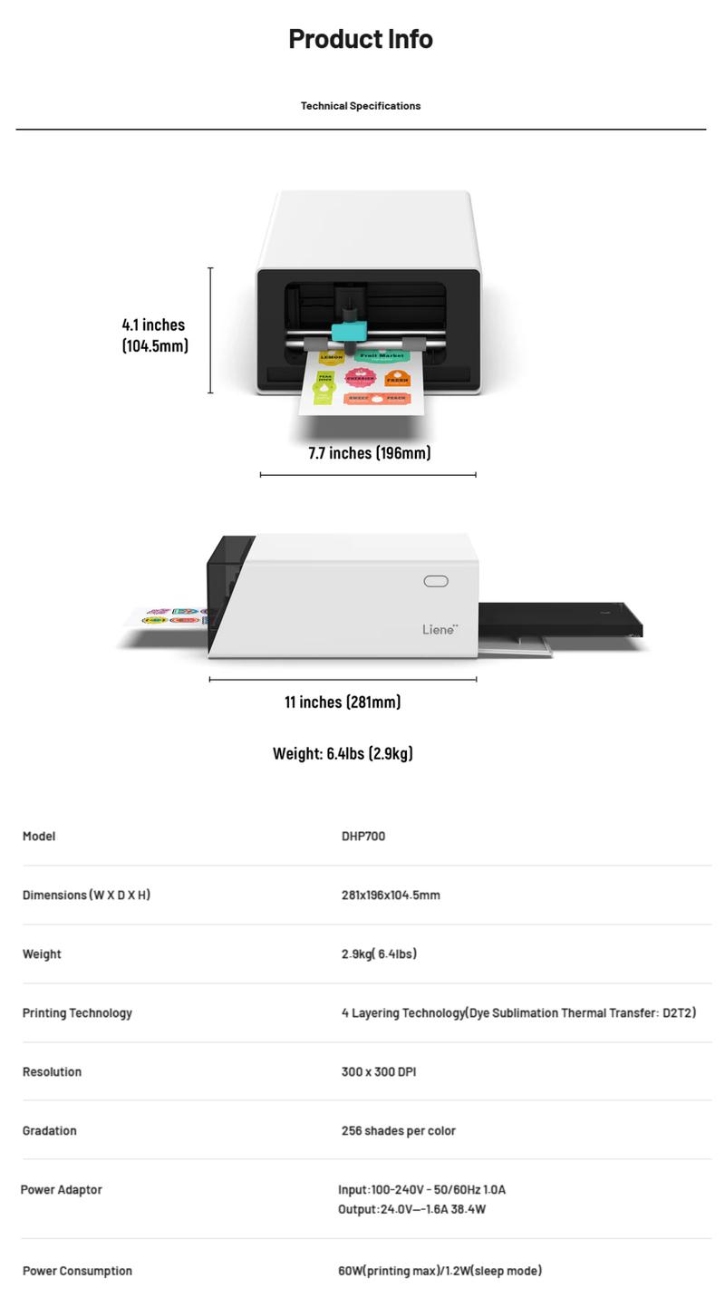 Liene PixCut S1 Photo Sticker Printer & Cutting Machine - All-in-One Sticker Maker Machine for DIY Crafts, Custom, Thermal Dye-Sublimation, 300 DPI Prints, Precise AI Auto-Cutting, AI Design App Support, Valentine's Day Gift