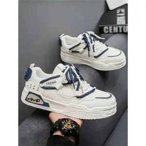 Men's Colorblock Fashion Sneakers, Casual Street Style Running Shoes, Athletic Shoes, Shock Absorption, Lightweight Comfort, All Seasons Wear