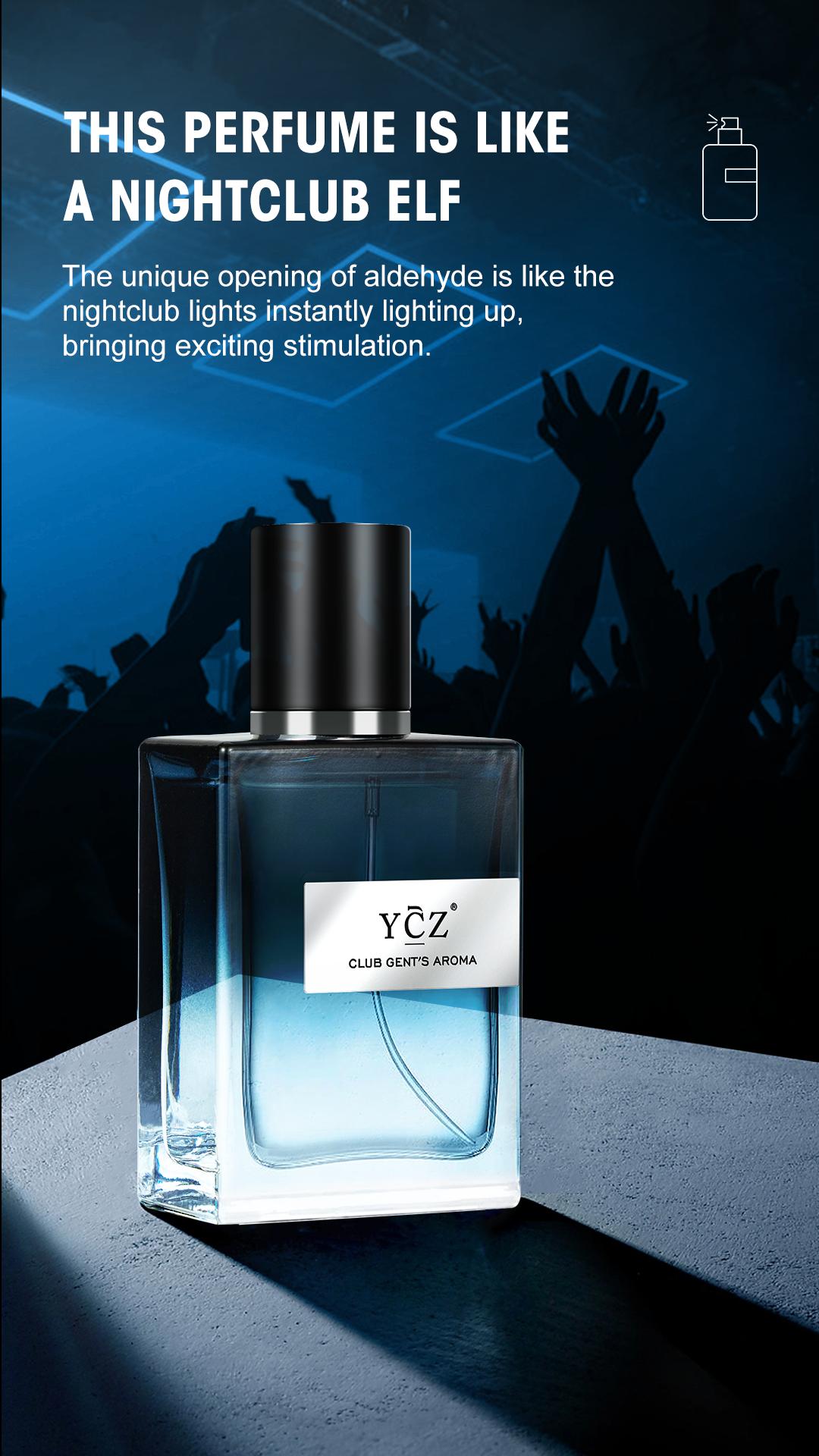 YCZ Club Gent's Aroma Men's Perfume 1.7oz 50ml Long Lasting Cologne Nightclub Essential Fragrance Eau De Toilette Edp Spray Elegant Scent for Nightlife