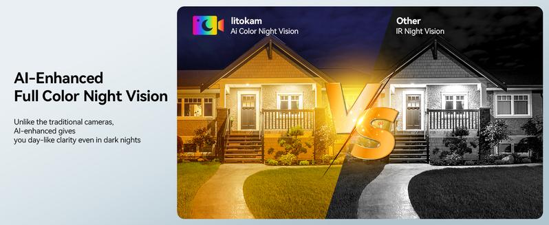 4MP Window Camera with Full-Color Night Vision, 4mm Blacklight Lens, AI Motion Detection, Two-Way Audio, Dual-Band WiFi