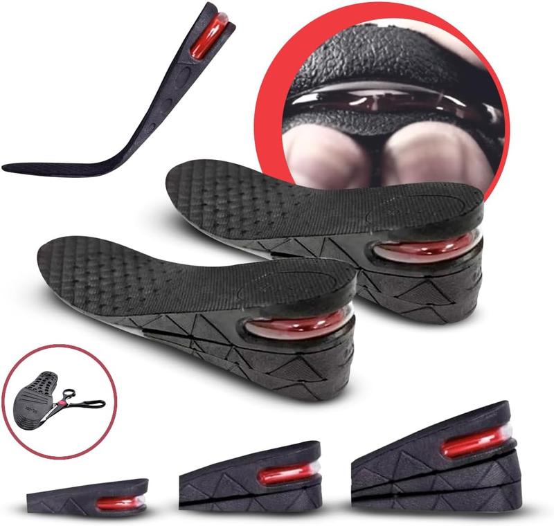 Invisible Height Increase Insoles Up to 6cm, Discreet Adjustable Heel Lifts, Breathable Shock Absorbent Insoles for All-Day Comfort & Confidence
