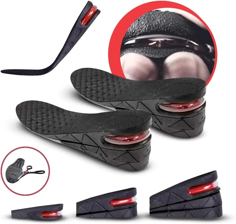 Invisible Height Increase Insoles Up to 6cm, Discreet Adjustable Heel Lifts, Breathable Shock Absorbent Insoles for All-Day Comfort & Confidence