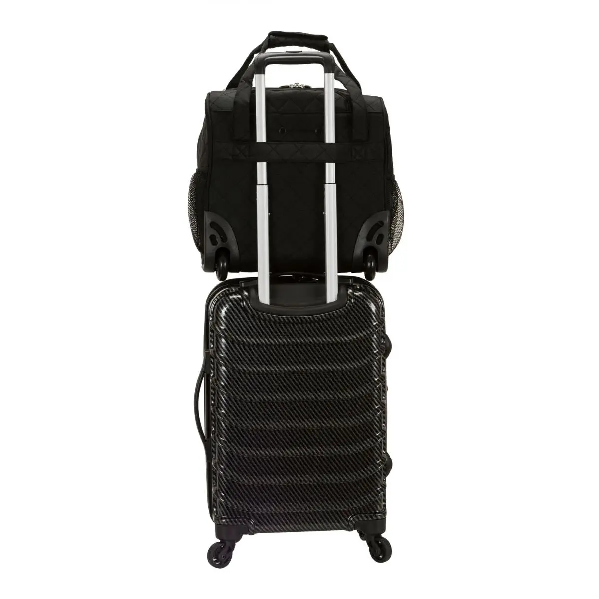 Rockland Melrose Fashionable 15-Inch Underseat Carry-On Luggage - Wheeled Frame Roller Bag for Travel, Unisex Adults, Charcoal