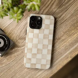 Society6 x Mackenzie Childs Mocha Check iPhone Case