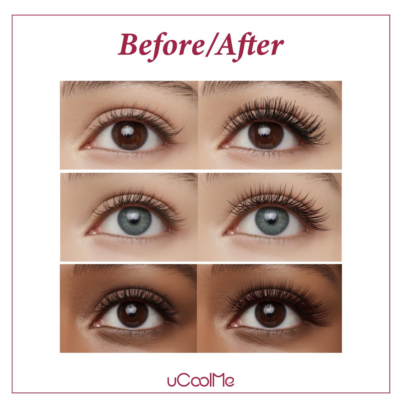 uCoolMe Lengthening and Curling Mascara 3D Eyelash Iron Magic Wand Mascara Black Long Lasting Waterproof Smudge Proof 24 Hour Wear Natural Extension Thickening Effect Ultra Fine Volumizing Makeup Cosmetics TikTokShopHolidayHaul