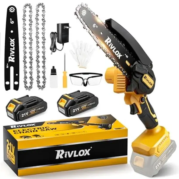Mini Chainsaw 6 Inch,Mini Chainsaw Cordless,Handheld Electric Saw With 2 Pack 2000mAh Battery，Suitable For Tree Pruning And Wood Cutting，Gifts For Men, Fathers, And Garden Enthusiasts