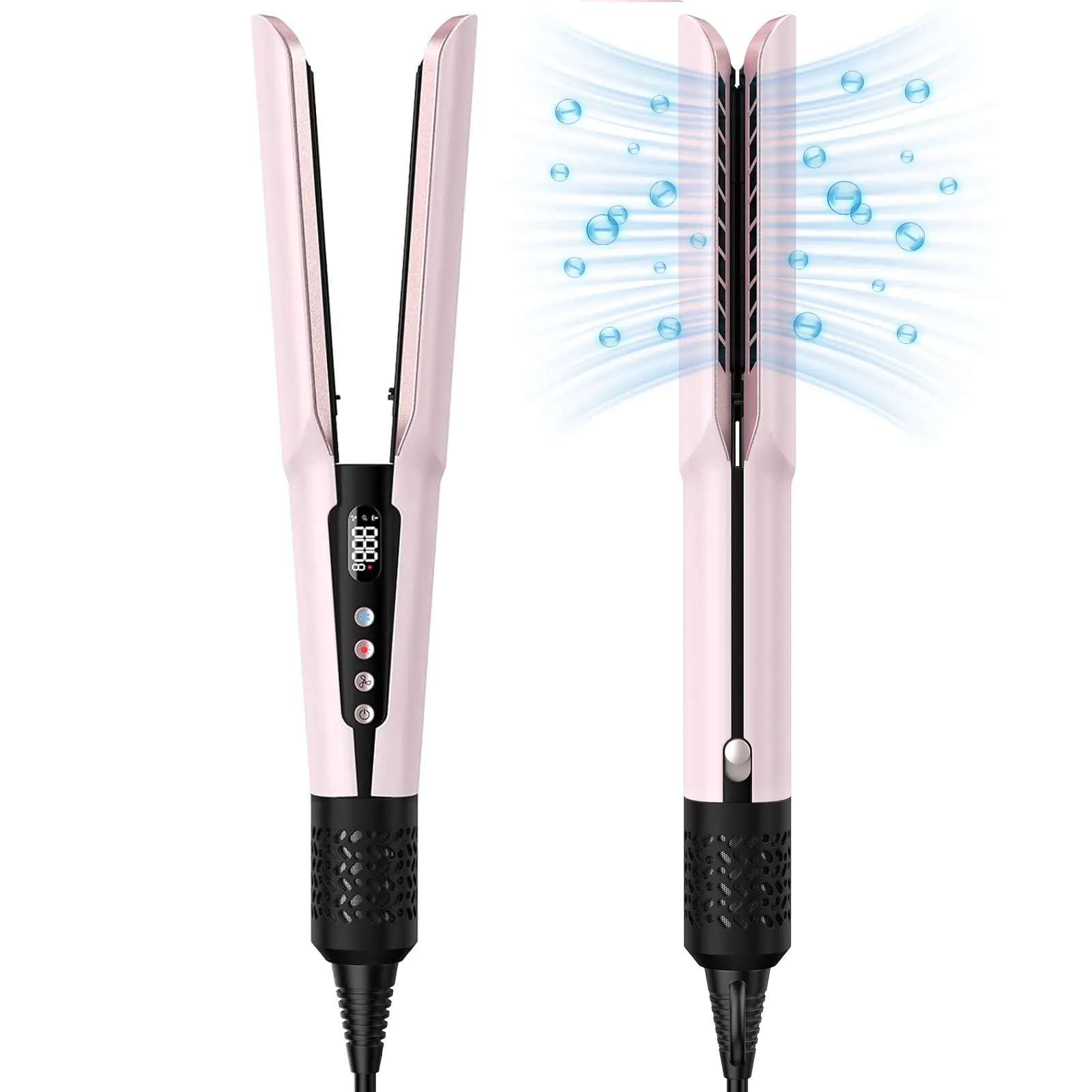 Slopehill 2-in-1 Hair Straightener & Dryer - High-Speed Airflow, Rapid Heat-Up, Portable Pink Curler for Straightening Curly Hair - Co, Us Gifts for Women (Black Friday), Hair Dryer,back to school,back to school haul
