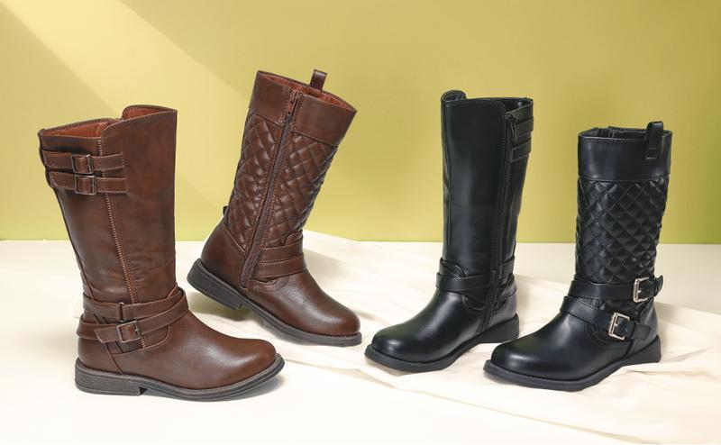 DREAM PAIRS KIDS Girls Knee High Fashion Riding Boots