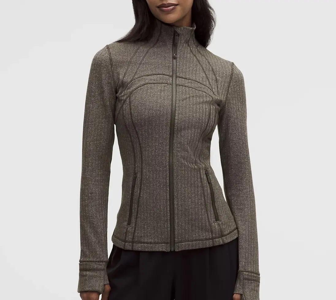 Lulu Define Jacket / Heathered Herringbone Heathered Olive Brown Dark Olive