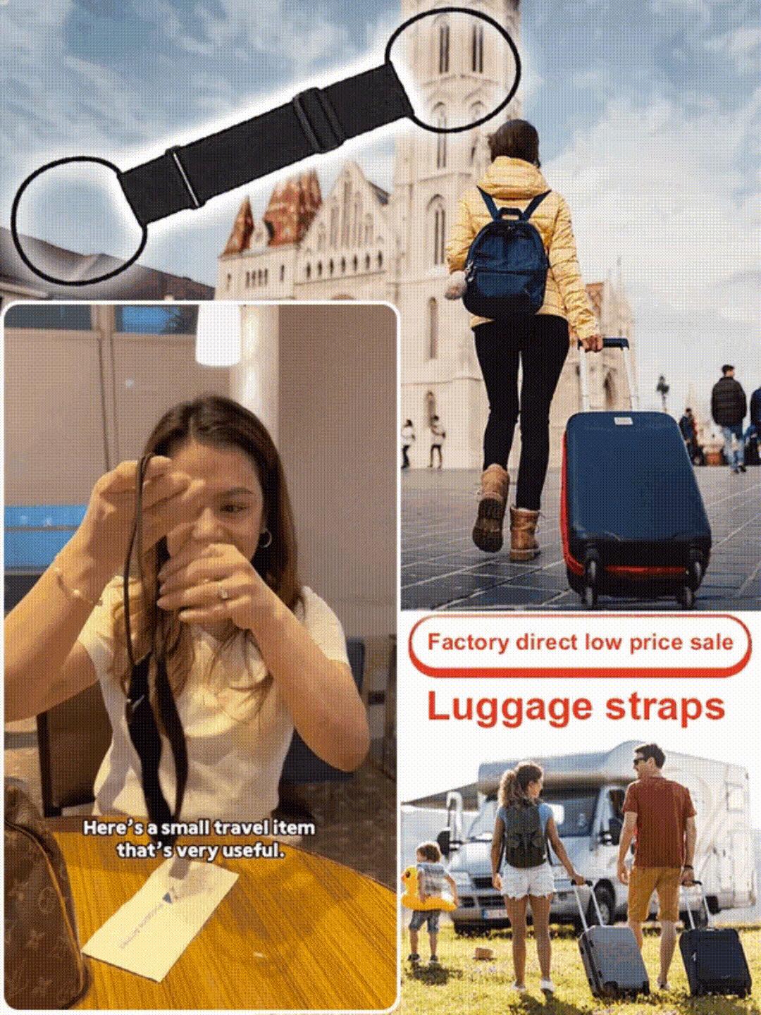 Multi Use Safe Adjustable Luggage Connector Straps For Suitcases Flights Strong Secure Organize Straps Travel Anti Theft Straps