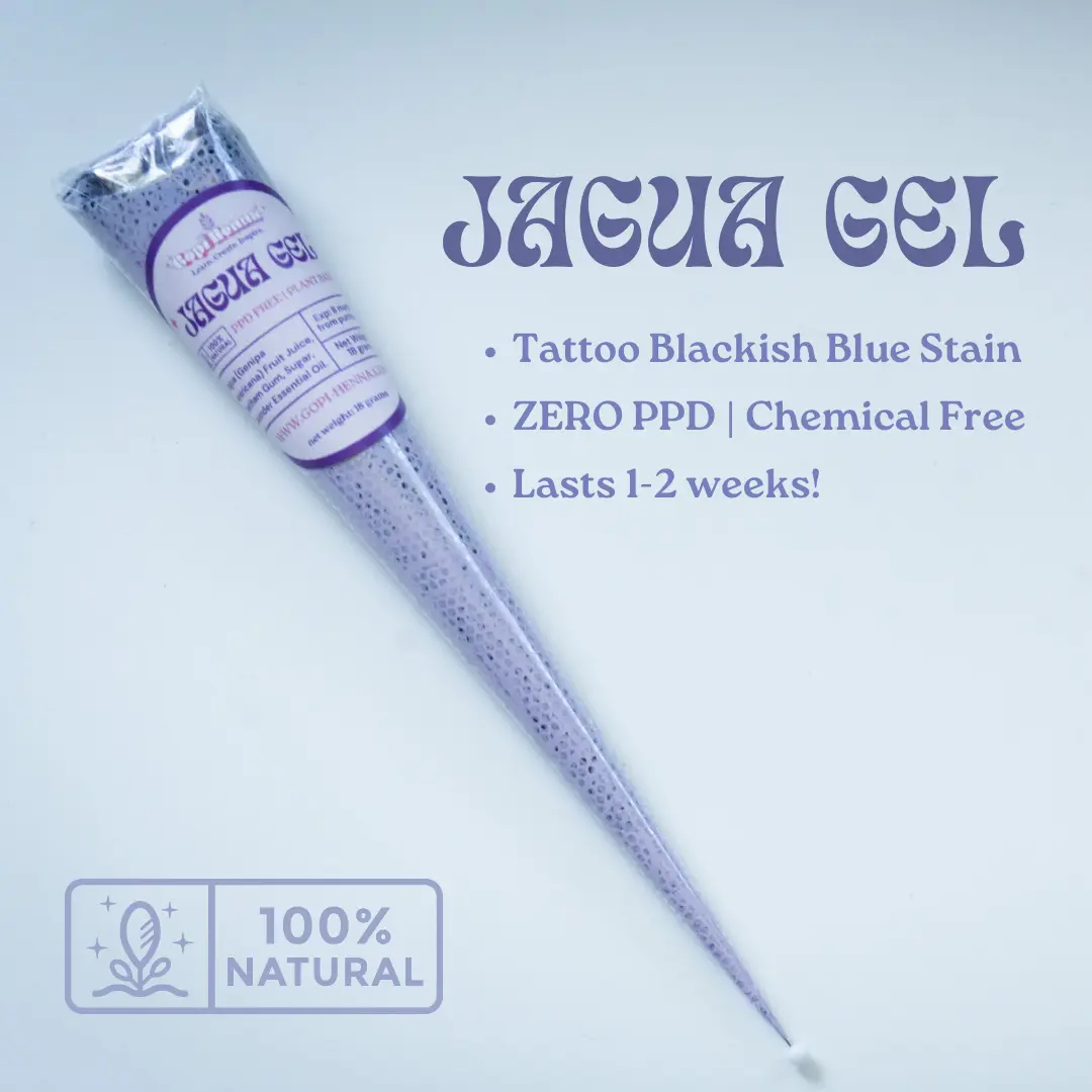Jagua Gel Lavender Cones | Plant Based Temporary Tattoos | Black Stain Color