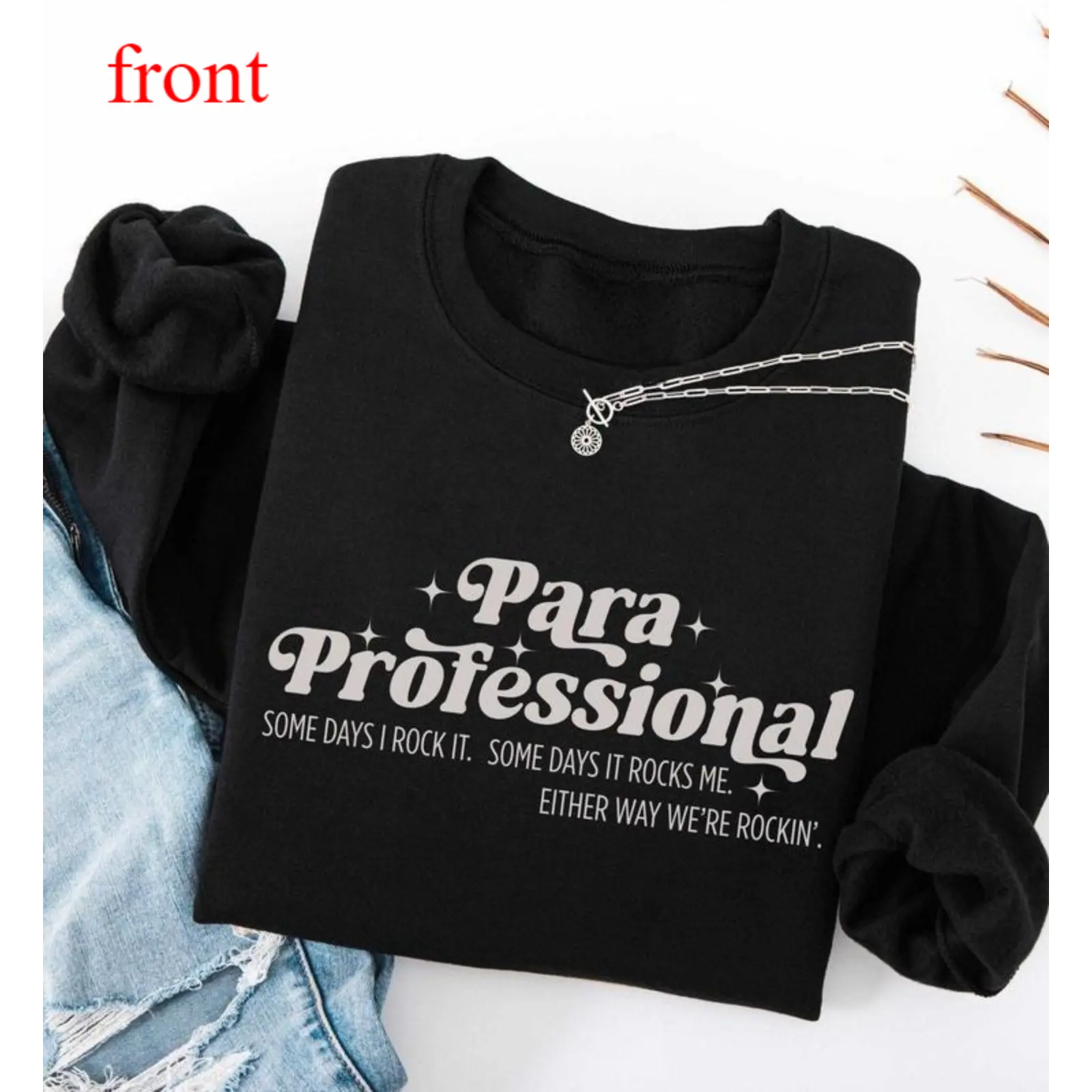 Paraprofessional Short Sleeve Sweatshirt , Para Teacher Assistant Sweatshirt , Teacher Aide , Chaos Coordinator Sweatshirt 2026 Hoodie Womenswear