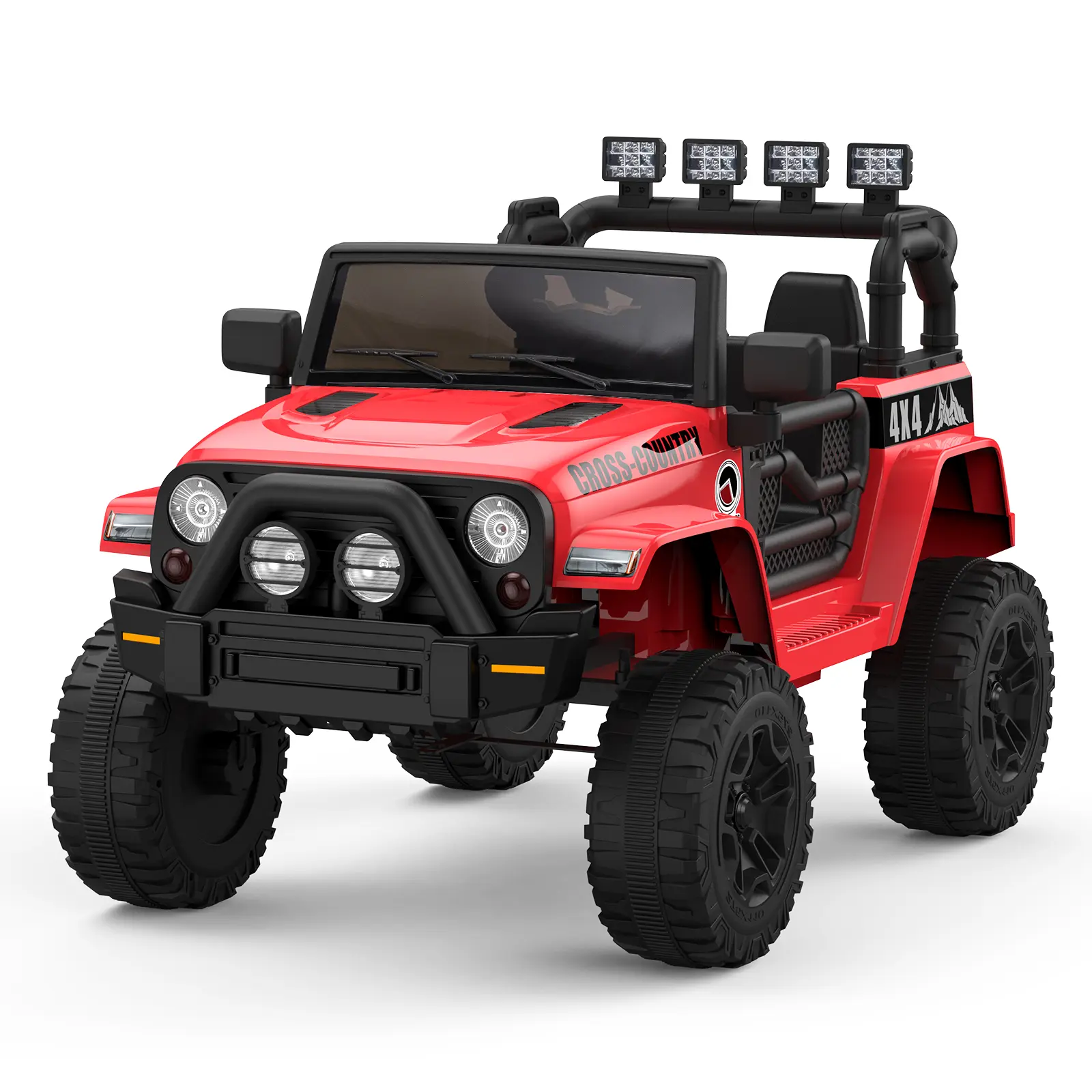 Garvee 12V Kids Ride On Truck, Dual Remote & Manual Drive Electric Ride-on Vehicle, Spring Suspension, LED Lights, Built-in Music Player & USB Port, Battery Powered Toy Car for Kids