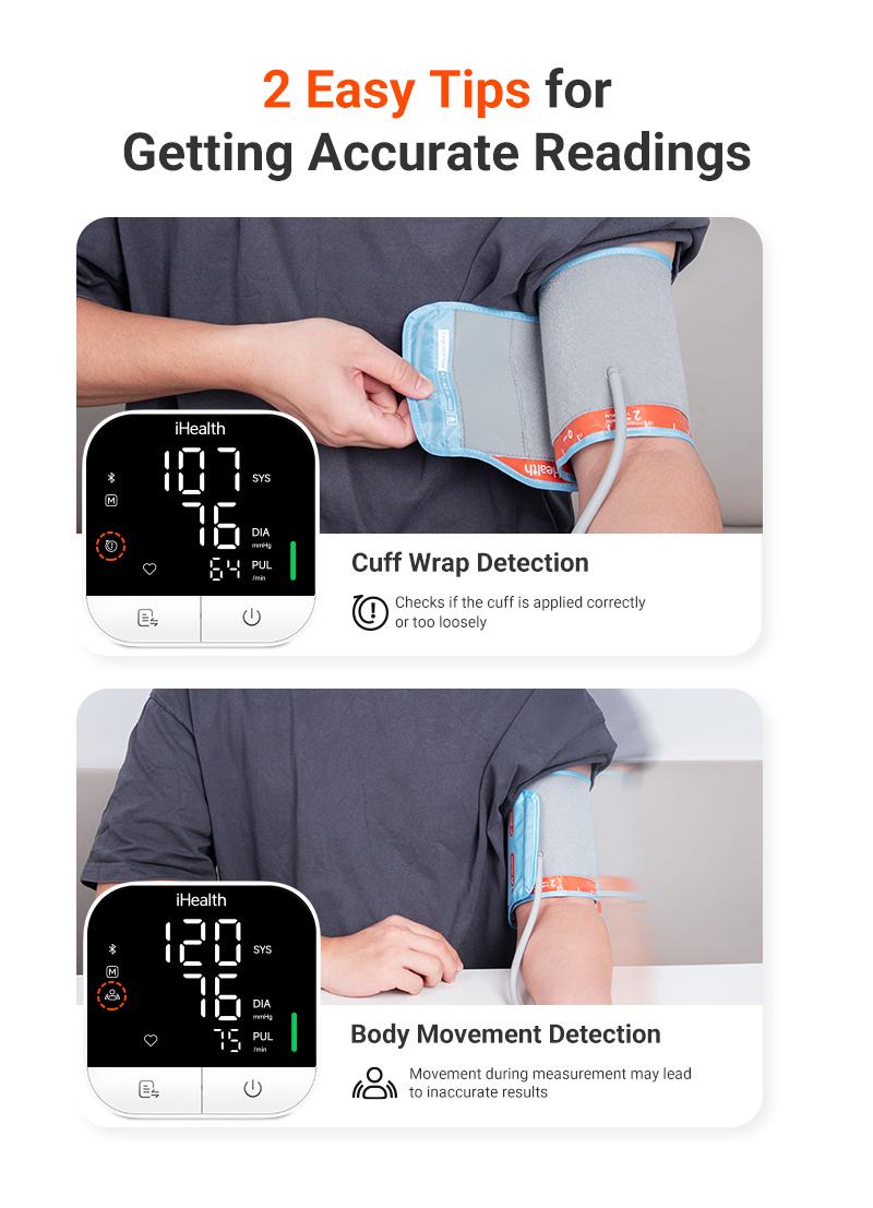 iHealth Track Pro Upper Arm Blood Pressure Monitor, Full-View LED Screen​, Body & Cuff Detection, App-Enabled for iOS & Android, Adjustable Cuff Large Adults Arm Friendly