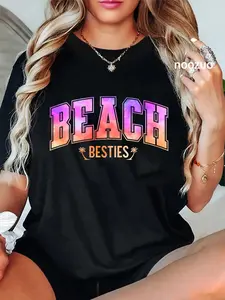 100% Cotton Best Friend Matching Beach Tie Dye Bestie BFF T-Shirt