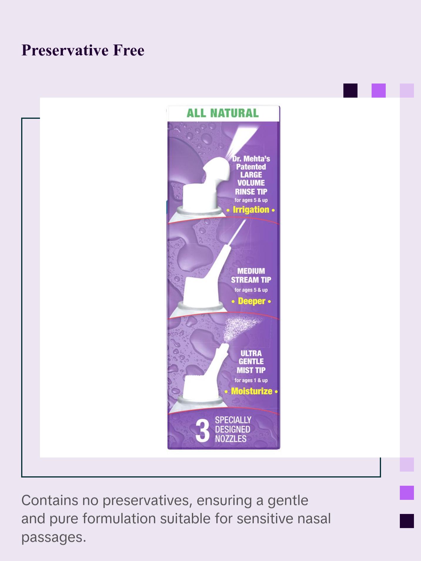 NeilMed NasaMist All-in-One Saline Spray Nasal Wash - Sterile, Isotonic, Preservative-Free, pH Balanced for Sinus Allergies & Dryness