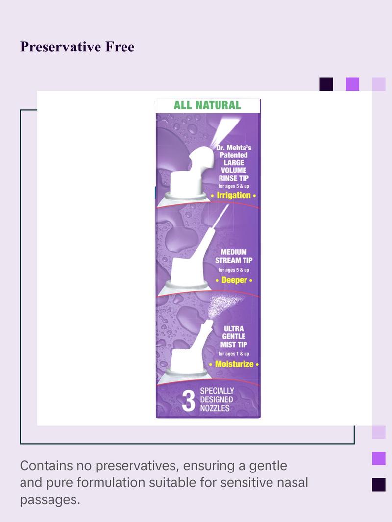NeilMed NasaMist All-in-One Saline Spray Nasal Wash - Sterile, Isotonic, Preservative-Free, pH Balanced for Sinus Allergies & Dryness
