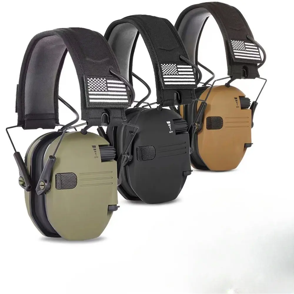 Walkers Tactical Electronic Noise-Canceling Ear Muffs with 23dB NRR Hearing Protection, 4x Sound Amplification, Wide Padded Headband, Foldable Metal Frame, Volume Control Knob, 2 AAA Batteries, Audio Input Jack, ABS Build for Shooting, Hunting, Sports