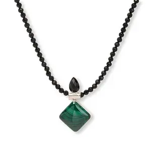Mine Finds by Jay King Malachite and Midnight Chalcedony Pendant with Necklace
