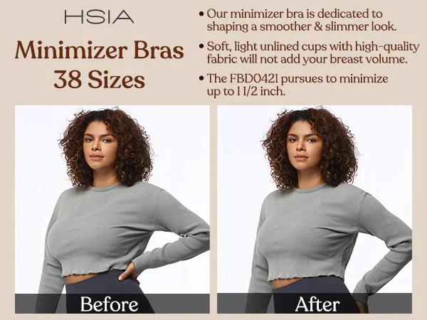 HSIA Joan Comfortzone Plus Size Soft Unlined T-Shirt Full Coverage Unpadded Underwire Minimizer Bra Everyday Bra Womenswear SpringStatements
