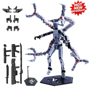 T13 Titan 13 Action Figure - 3D Printed Articulated Robot Model with Tentacle Arms, Multi-Jointed Movable Parts, Pre-Assembled Collectible for Adults, Stop-Motion Animation & Desktop Decor (Mixed Colors)