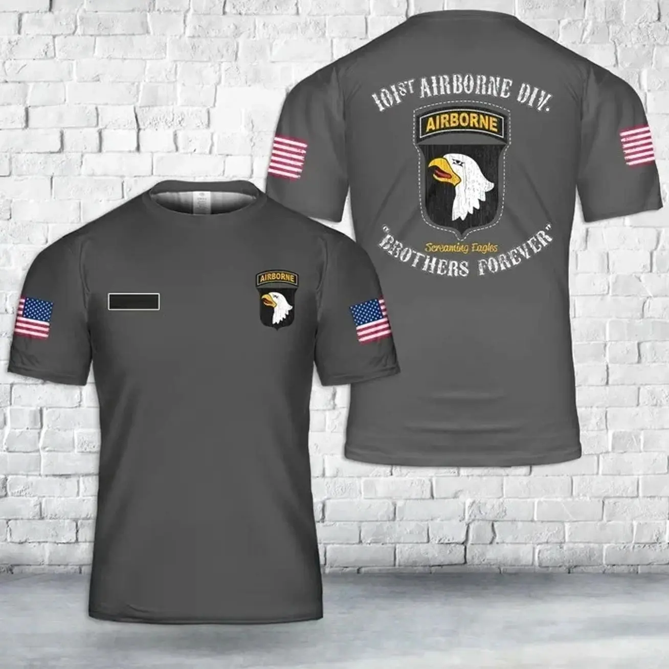 Custom Name US Army 101st Airborne Division Retro T-Shirt 3D Veteran, US Army, Pride, Graphic T shirt M5N
