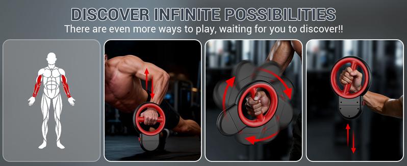 AKLUER 3-IN-1 Multifunctional Upper-Body Trainer (Arm Trainer-Spinning Rotator Burn Machine/ Forearm Trainer for Boxing/Resistance Bands with Handles)Detachable Portable, Flex Core Trainer, Chest & Arm Workout