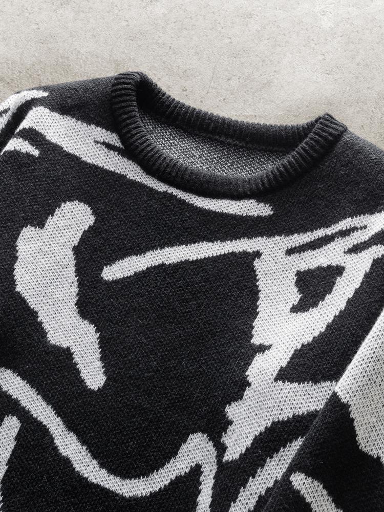 #Springfresh Men's Knitted Long Sleeve Sweater Crew Neck Y2K Graphic Casual Regular Fit Jumper for Fall & Winter Stylish Breathable Pullover Sweater Menswear Outfit Stylish Tops Grey Chinos Aesthetic Loose Fit Crewneck Fashionable Knitwear SpringStatement