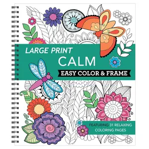 Large Print Easy Color & Frame – Calm Stress Relief Coloring Book - Spiral-bound