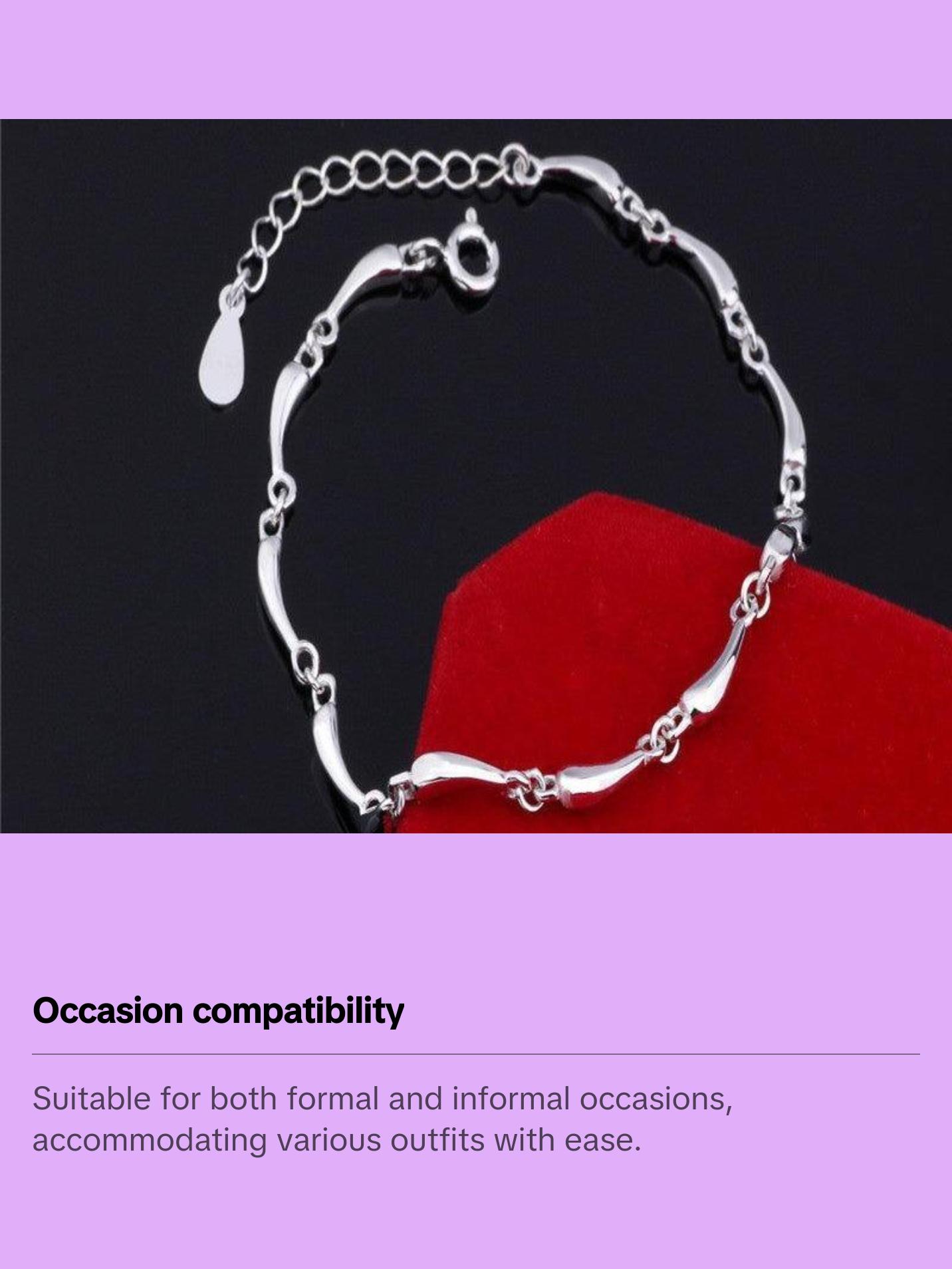 925 Silver Plated Simple Design Bracelet and Anklet