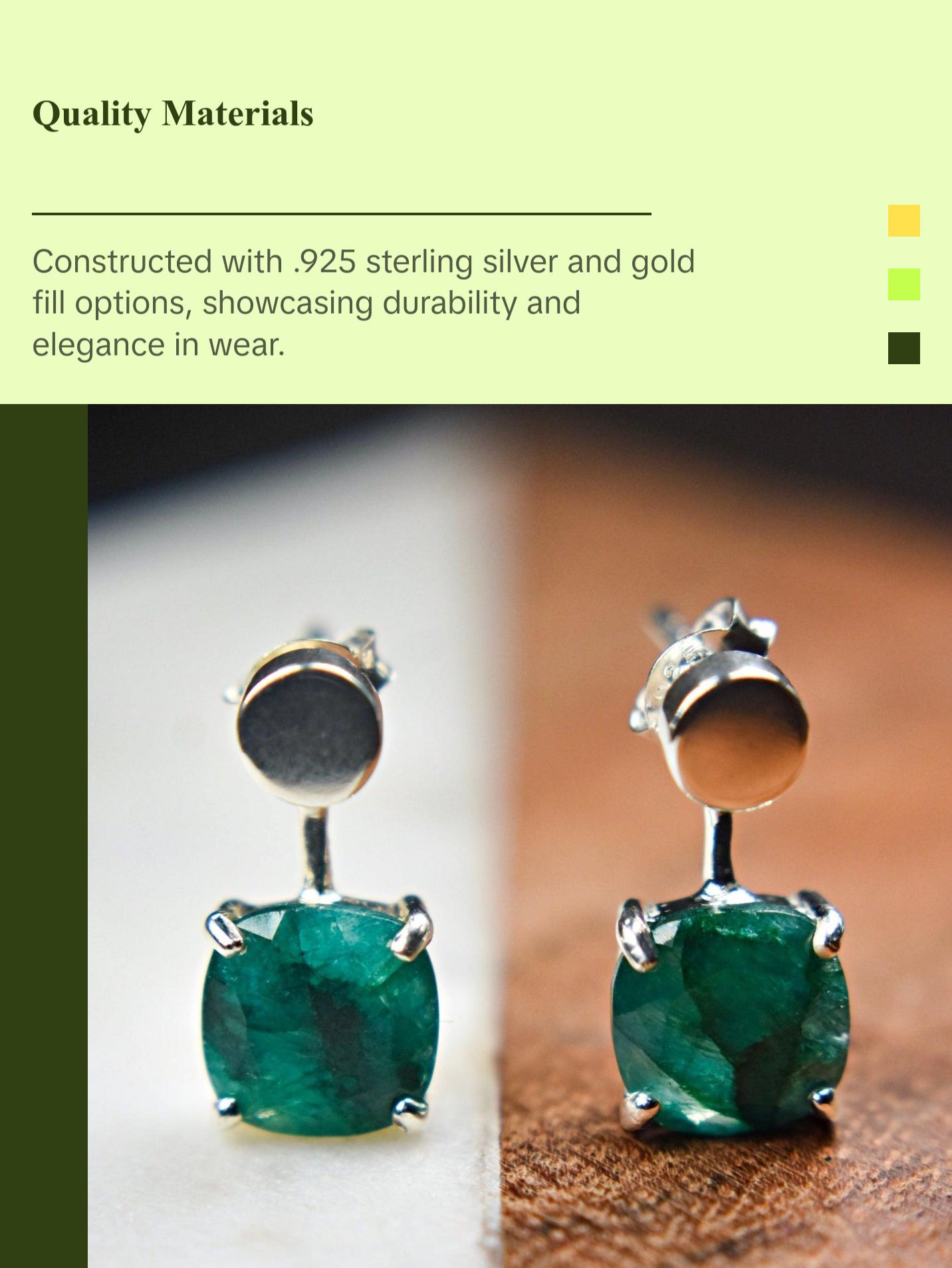 Emerald Jacket Dangle Earrings