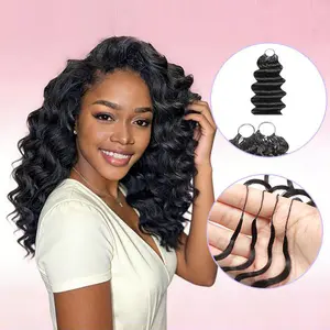 New 2026 EINbeauty Ocean Wave Feather Crochet HumanHair Bundles, Lightweight Pre-Separated Super InvisiblyKnot and Durable Reusable Natural Black 100% HumanHair 16-24inches Optional