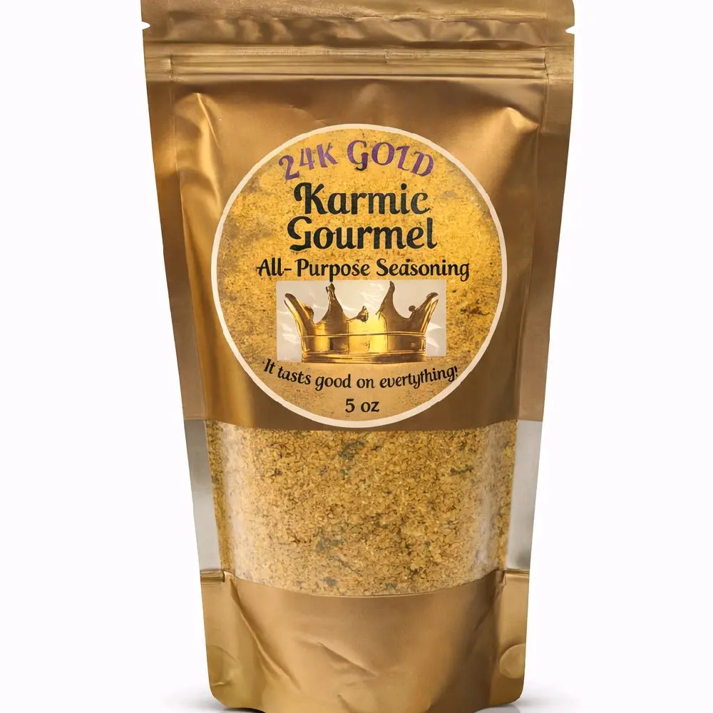 Karmic Creations All-purpose seasoning blend. "Taste good on everything" Low Sodium Seasoning