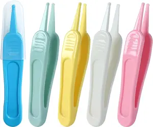 5 Pcs Nose Cleaning Tweezers, Effective Booger Remover Tool, Navel & Ear Cleaner Clip for Baby's Care