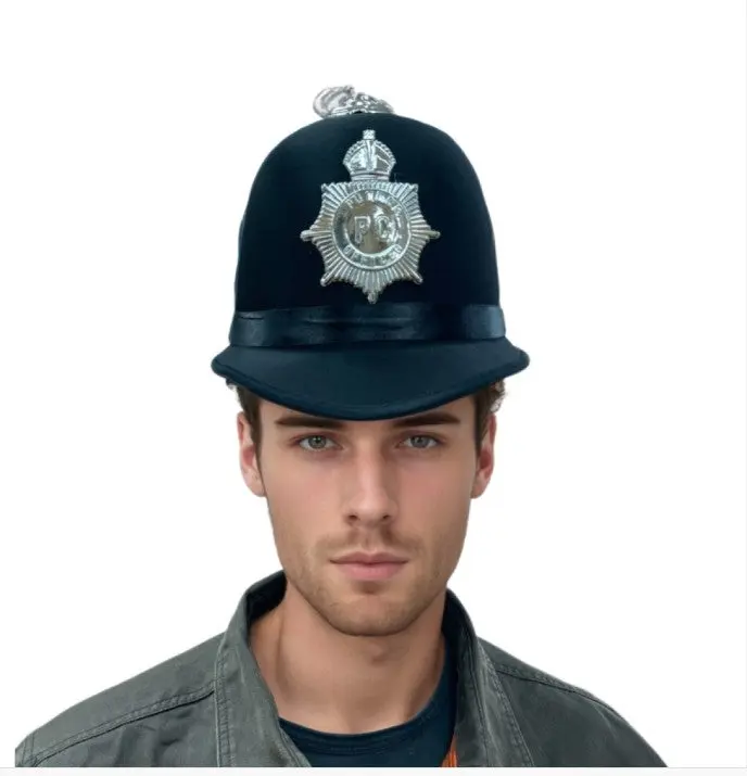 English Bobby Keystone Cop Helmet - Costume Accessory - One Size