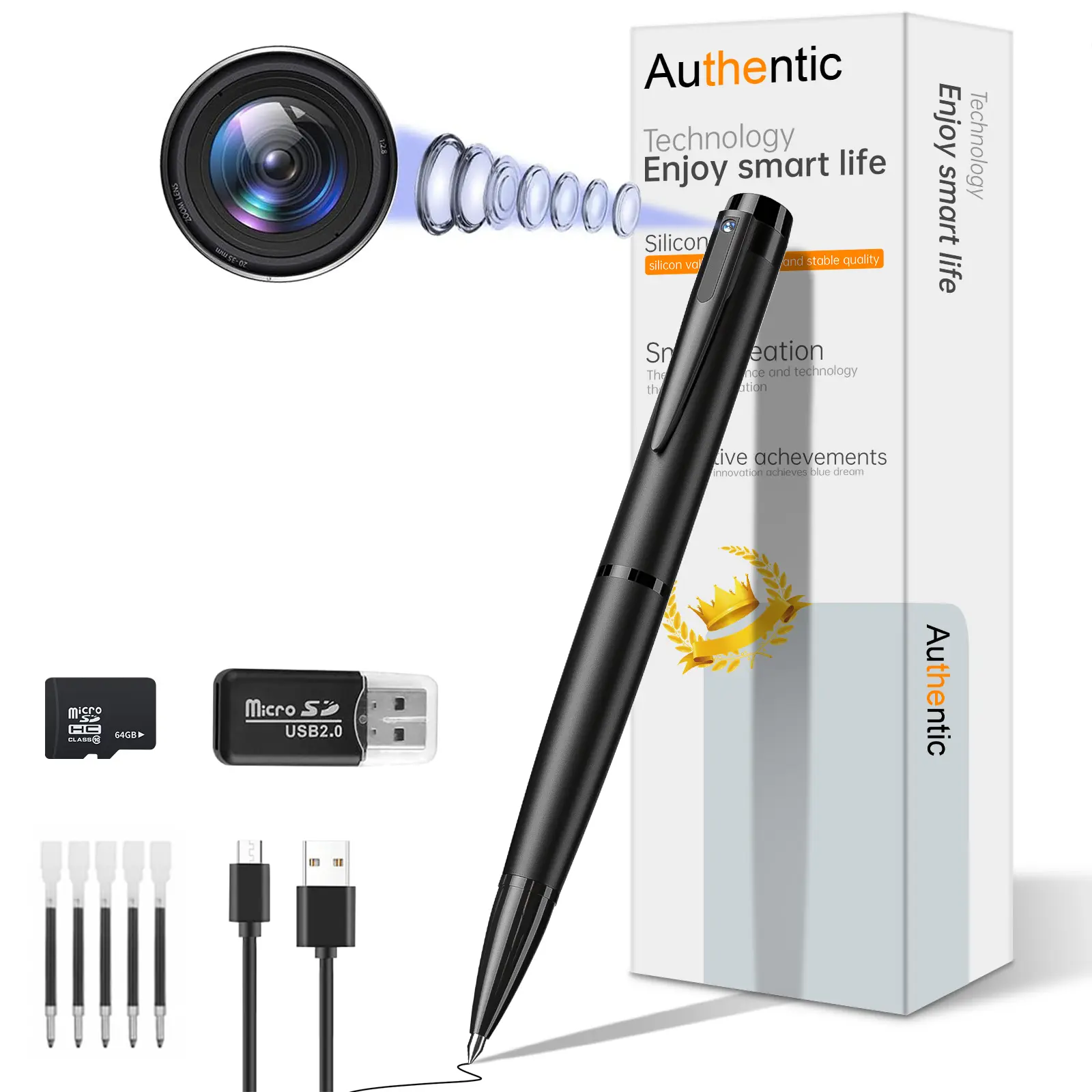 SummerVibes Mini Hidden Security Camera 64GB BodyCam Home Outdoor Small 1080P Motion Detection Cam Meeting Recording Card Mini camera security cameras for home[NO WIFI]
