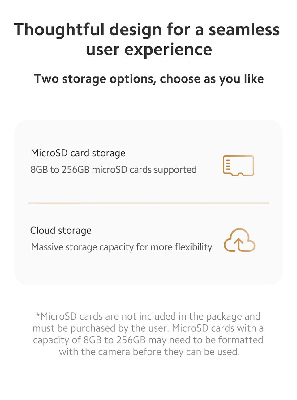 Xiaomi Smart Camera C301 Wireless 3MP ultra-clear visual experience, Human detection and active alert, Night Vision, Real-time two-way voice calls Safety Card Chip Lens