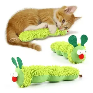 Interactive Caterpillar Cat  with Catnip, Soft Plush Cat Pillow  for Indoor Cats, Funny Bite-Resistant Teaser  for Kittens & Adult Cats Natural Rubber Hemp Dog Toothbrush  Adjustable Height Elevated Bowl Stand kitty toy Treat Dispensing endless nospill