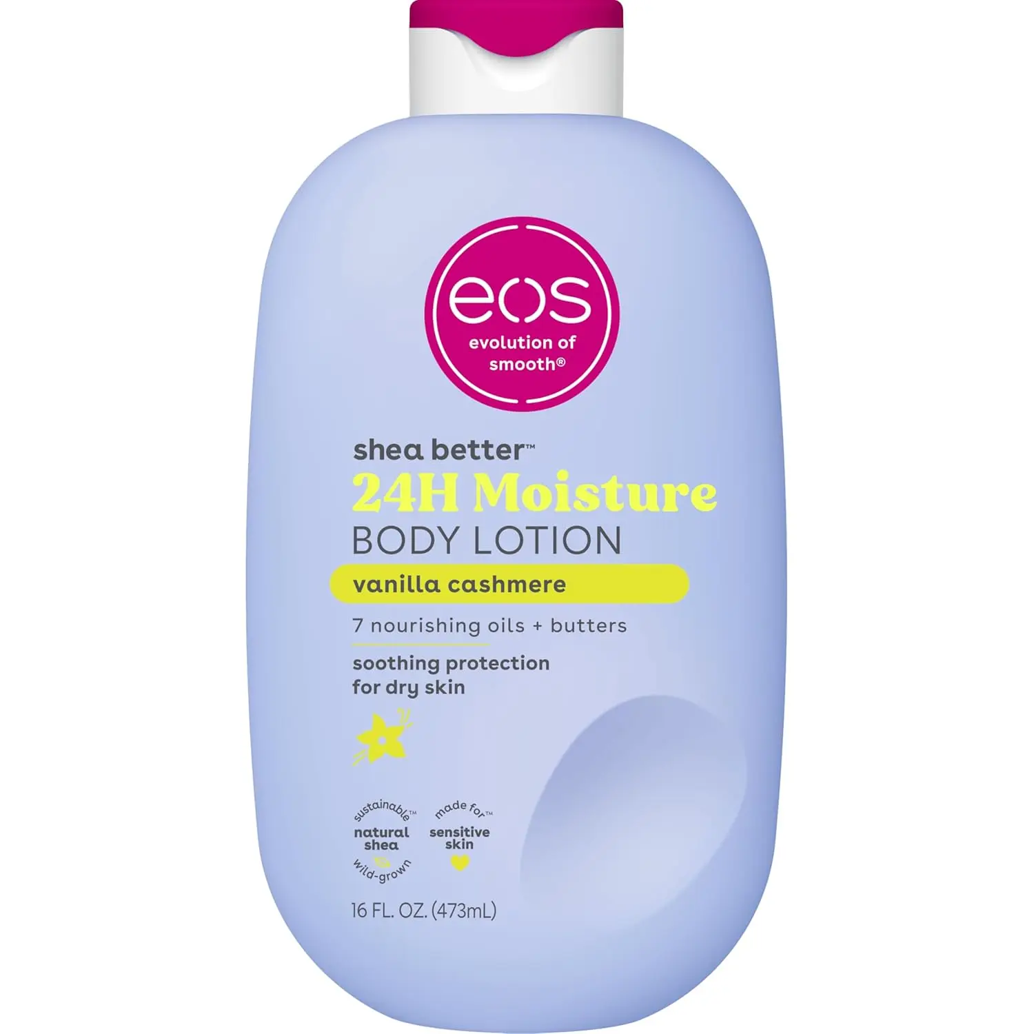 BIG SALE 2026 !!! eos Shea Better Body Lotion Vanilla Cashmere, 24-Hour Moisture Skin Care, Lightweight & Non-Greasy, Natural Shea, Vegan, Vanilla Body Lotion, 16 fl oz
