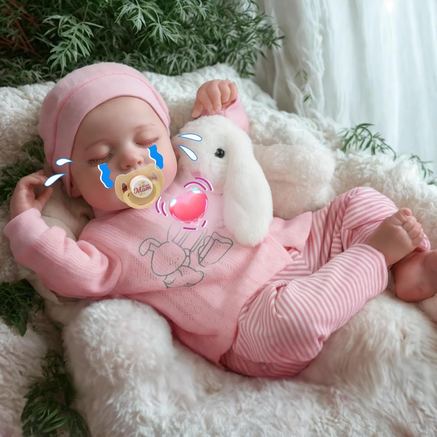 BABESIDE Lifelike Reborn Baby Dolls Leen Talking + Heartbeat Coos And Breath 20-Inch Soft Body Realistic-Newborn Smile Baby Girl Doll Poseable Real Life Baby Dolls With Toy Accessories Gift Set For Kids Age 3+ - Heartbeat Style BABESIDE Lifelike Reborn Baby Dolls Leen Talking + Heartbeat Coos And Breath 20-Inch Soft Body Realistic-Newborn Smile Baby Girl Doll Poseable Real Life Baby Dolls With Toy Accessories Gift Set For Kids Age 3+ - Heartbeat Style