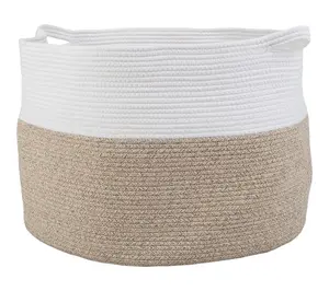 Home-Complete Extra-Large Cotton Rope Basket with Handles