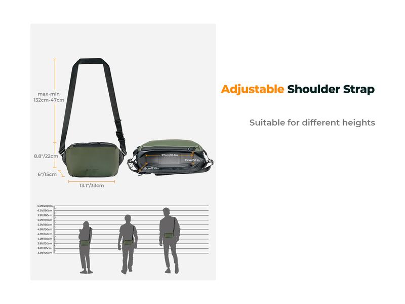 K&F Concept 2 in 1 Sling Bag Everyday Shoulder Bag & Multifunction Photography Crossbody Camera DSLR Backpack Portable Bag