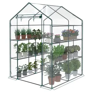 Greenhouse, Portable with Powder-Coated Steel Frame & Extended Bottom for Indoor & Outdoor Growing
