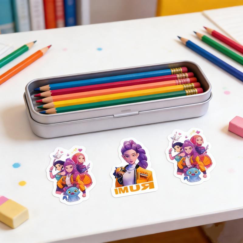 50pcs K-Pop Hunter Girl Temporary Tattoo Stickers, Temporary Tattoo Kit, Fun Anime Game Cartoon Body Art, DIY Toys, Party Reward Gifts