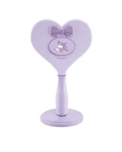Kuromi "Lovely Ribbon" Heart Handheld Makeup Mirror with Standing Base